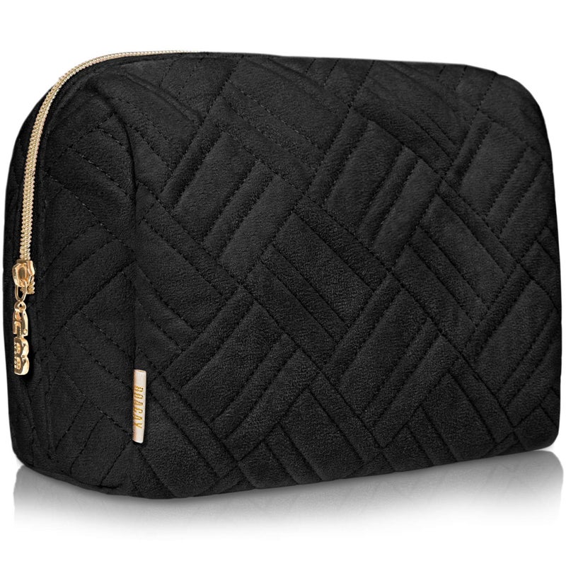 BOACAY Large Makeup Bag  Travel Cosmetic Pouch for Women  Girls & Kids  Zipper Toiletry Organizer for Purse  Kit Case for Accessories  Brushes - Image 1